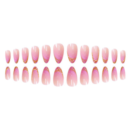 Künstlerisches Ombre Stiletto Press-On Nagelset Brehn