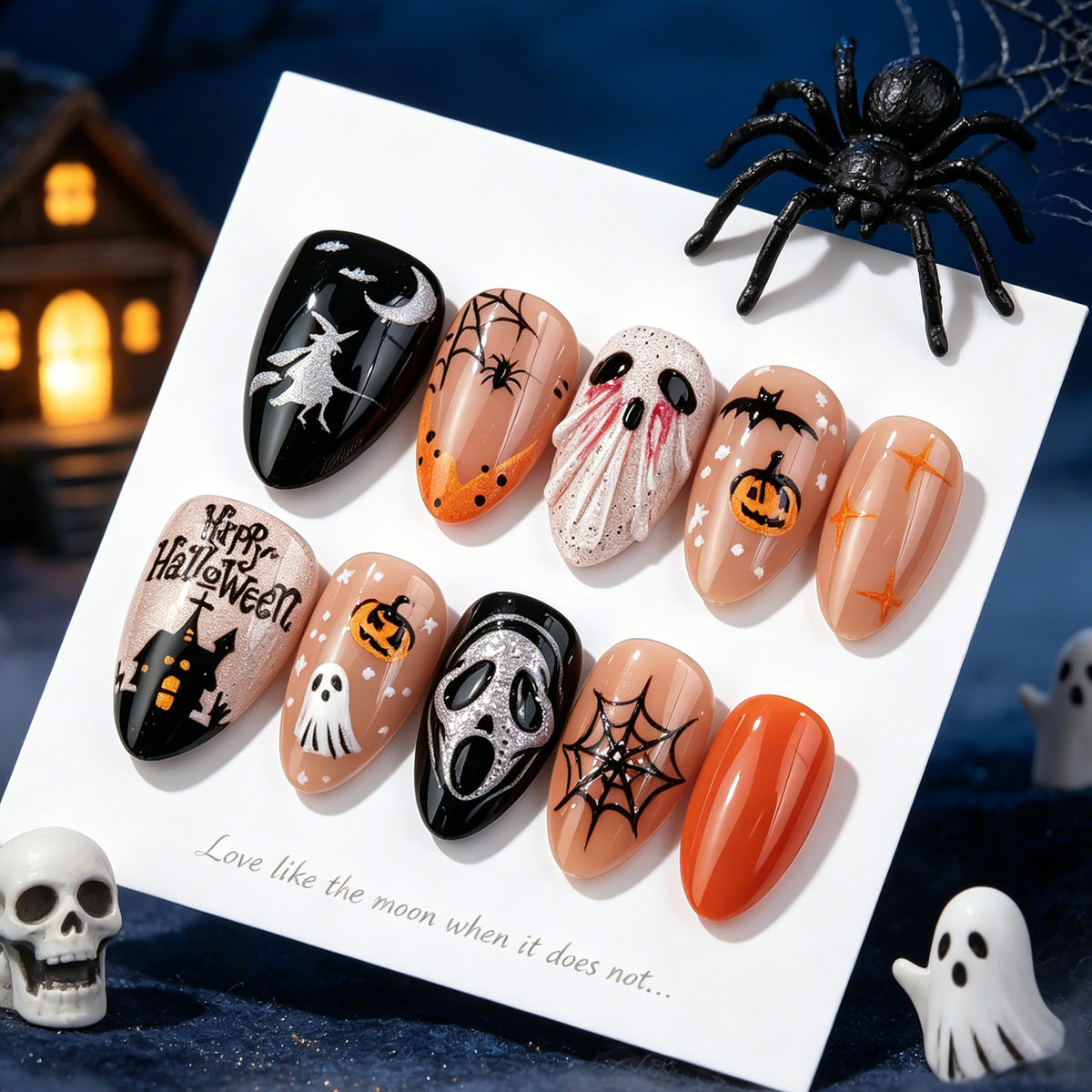 Halloween-inspiriertes Press-On Nagelkunst Set
