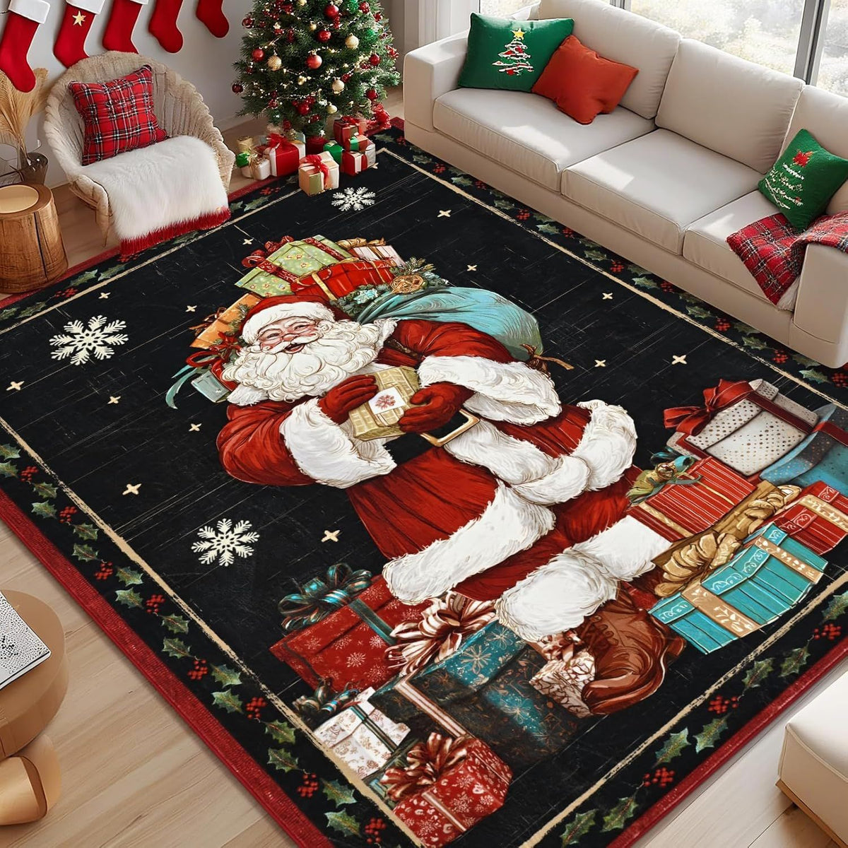 Weihnachtlich gestalteter Teppich