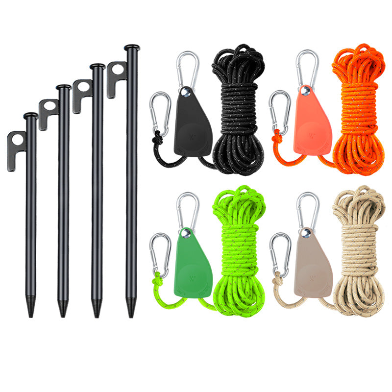 Ziehseil mit Karabiner und Zelthering Brehn