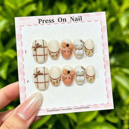 Anpassbare Glitter-Akzent Press-On Nägel