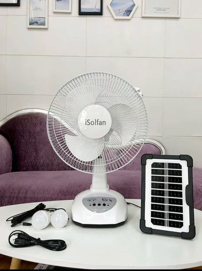 Damen tragbarer Solarbetriebener Ventilator mit integrierter LED-Beleuchtung Brehn