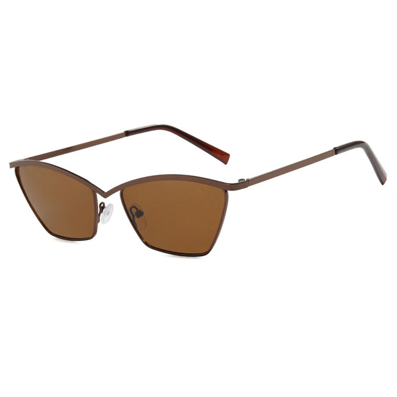 Damen modische Cat-Eye Sonnenbrille mit elegantem Metallgestell Brehn
