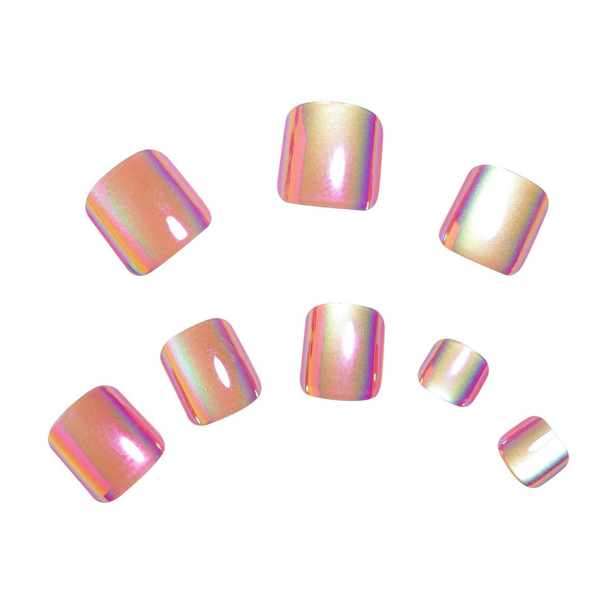 Iridescent Pediküre Press-On Nagel Set Brehn