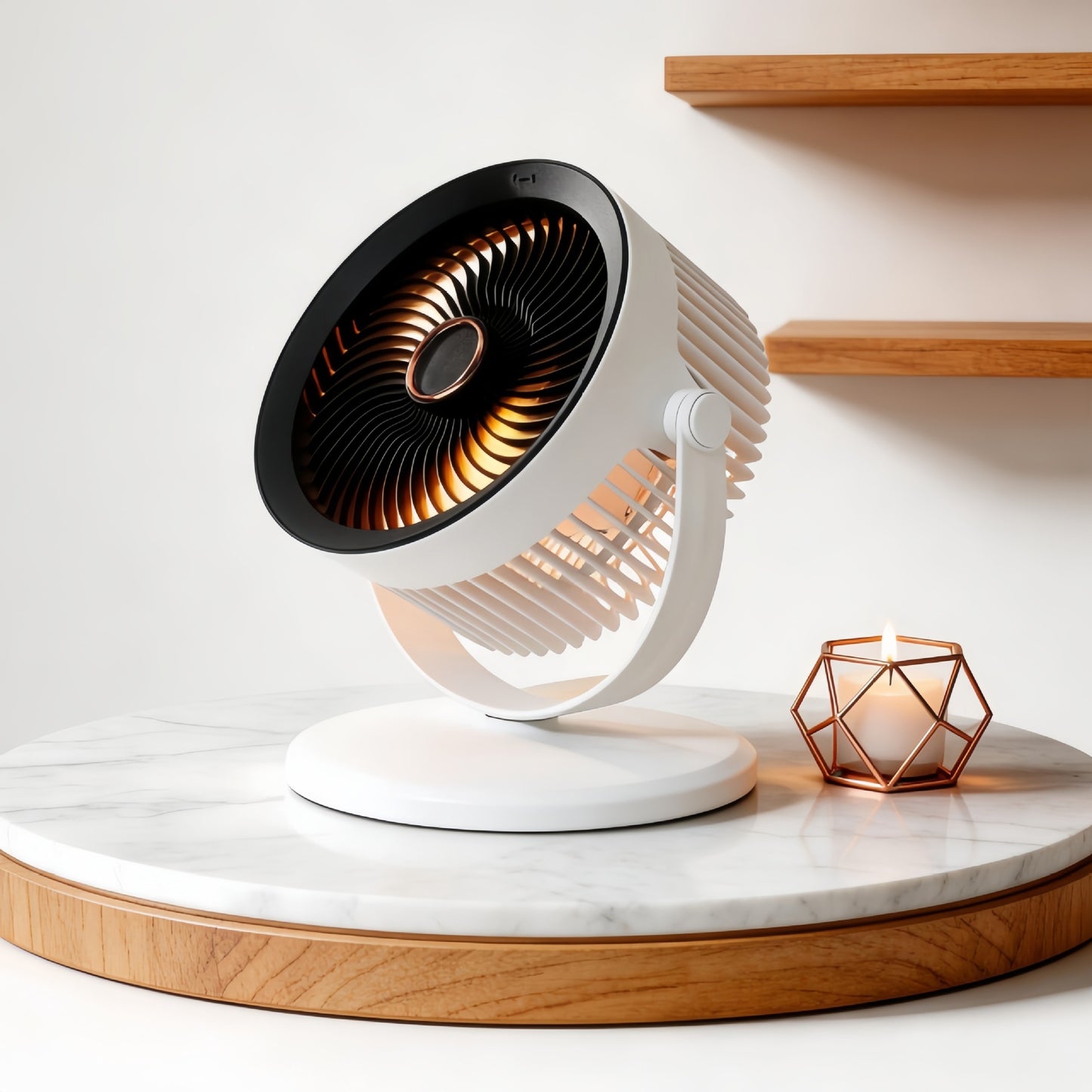Damen tragbarer Ventilator mit LED-Beleuchtung und verstellbarem Neigungswinkel Brehn