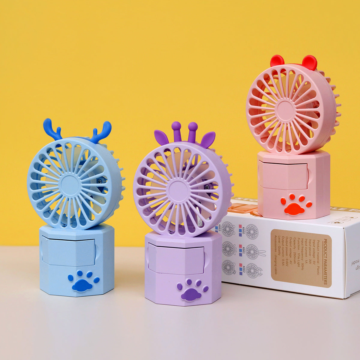 Unisex Tragbarer Mini Ventilator mit Tierohren und USB-Anschluss Brehn