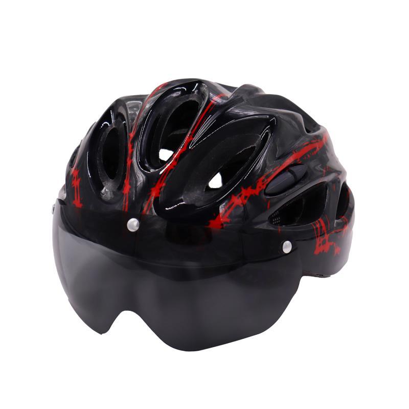 leichtgewichtiger ventillierter Fahrradhelm mit verstellbarem Anpassungssystem und abnehmbaremVisier Brehn