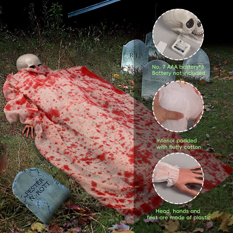 Spooky blutverschmierter Leichensack Dekoration Brehn
