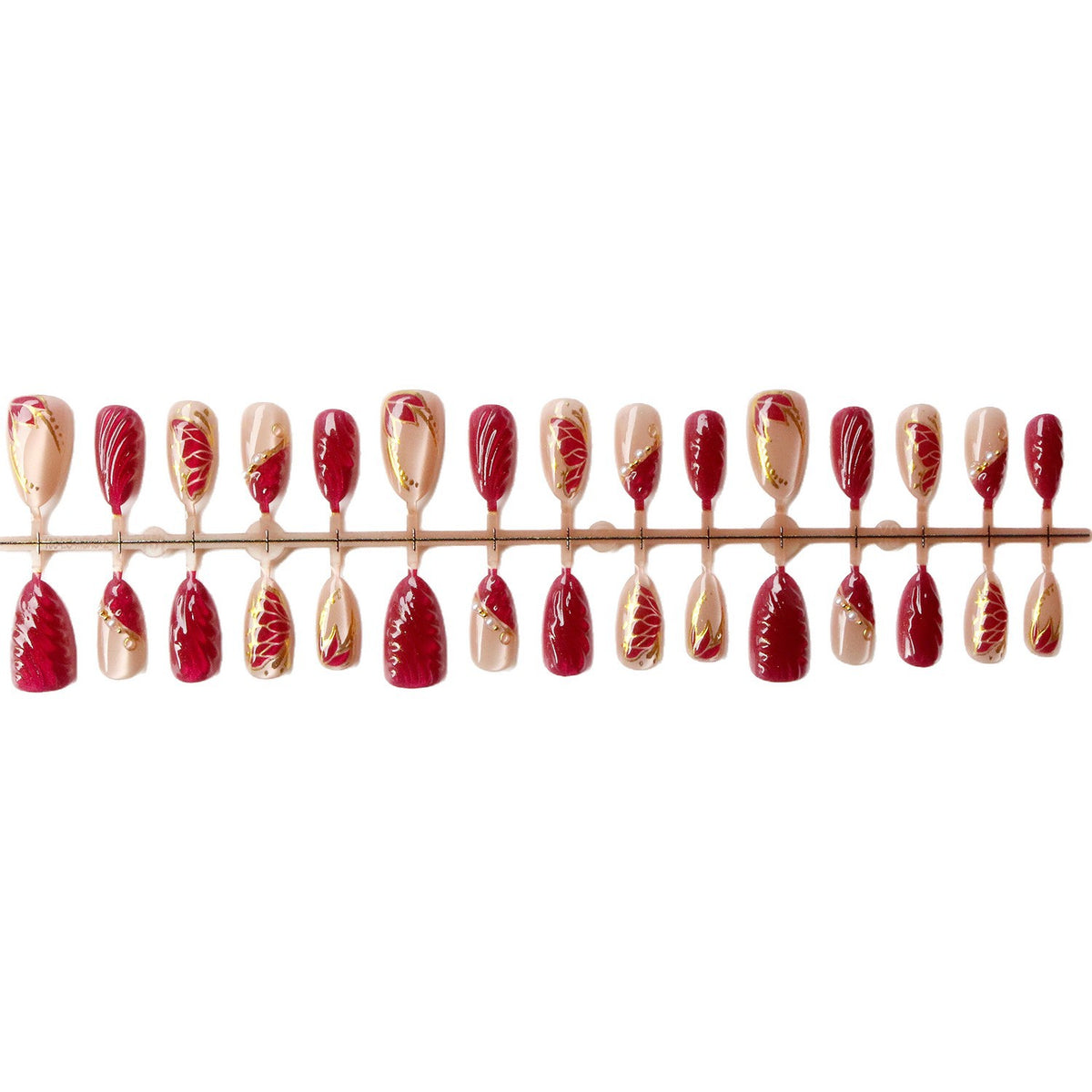 Künstlerisches Nail Art Set mit eleganten Blättermustern