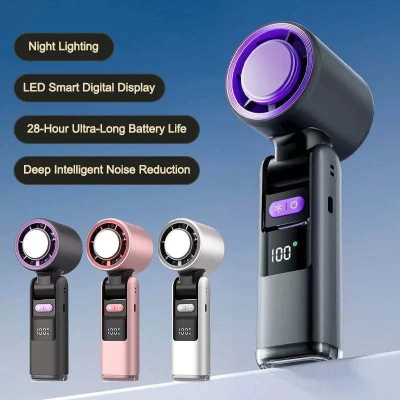 Unisex Einheitsgröße wiederaufladbarer tragbarer bladeless-Stil Mini-Lüfter mit faltbarem Kopf LED-Statusanzeige und Hochkapazitätsbatterie Brehn