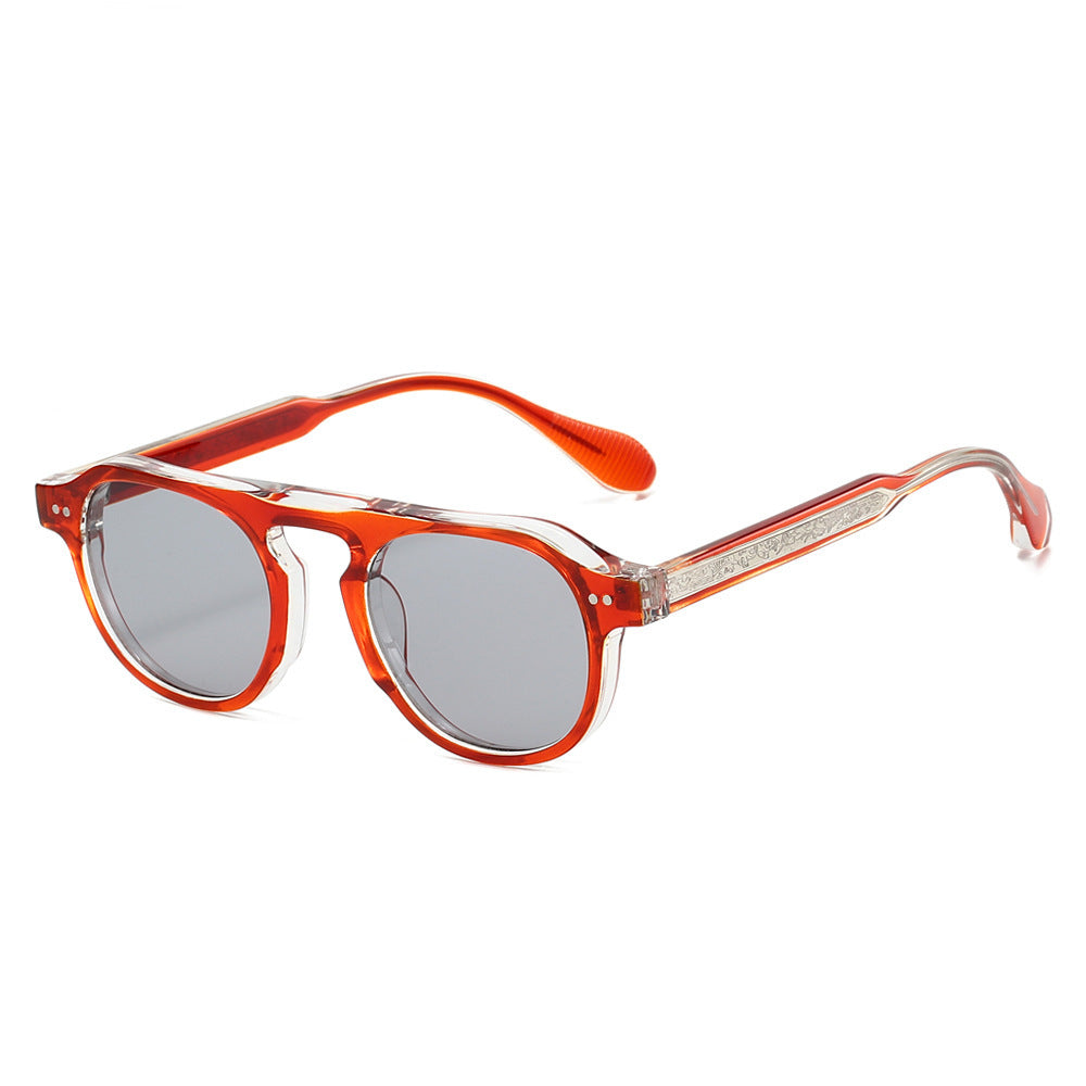 Retro-inspirierte übergroße runde Sonnenbrille Brehn