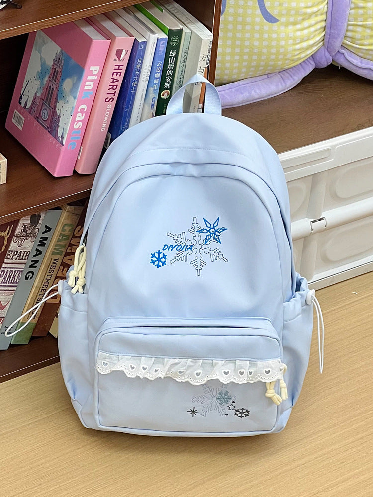 Bestickter winterlicher Schulrucksack