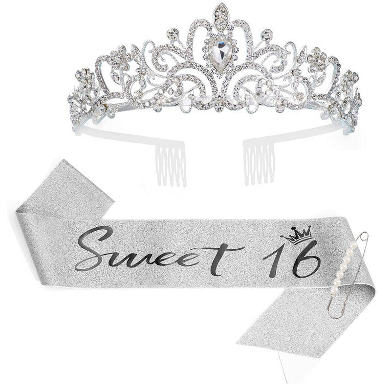 Damen Glamouröse Tiara mit strassverziertem Design Brehn