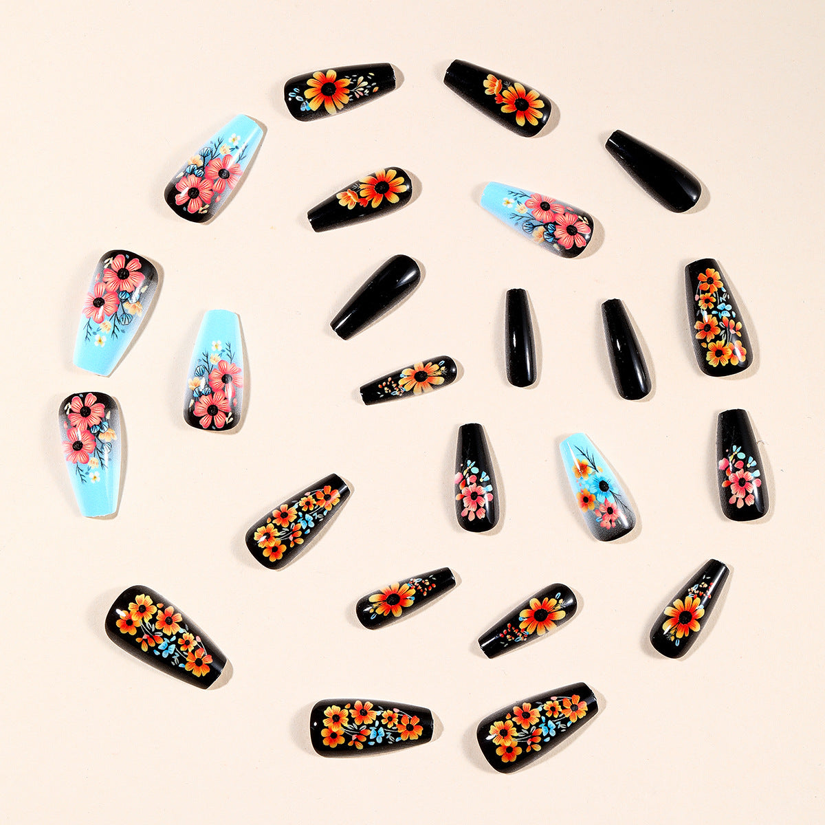 3D Floral Acryl Nagelkunst Erweiterungen Brehn