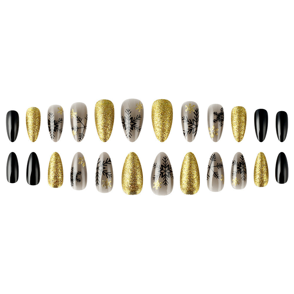 Elegantes winterliches Press-On Nagelset Brehn