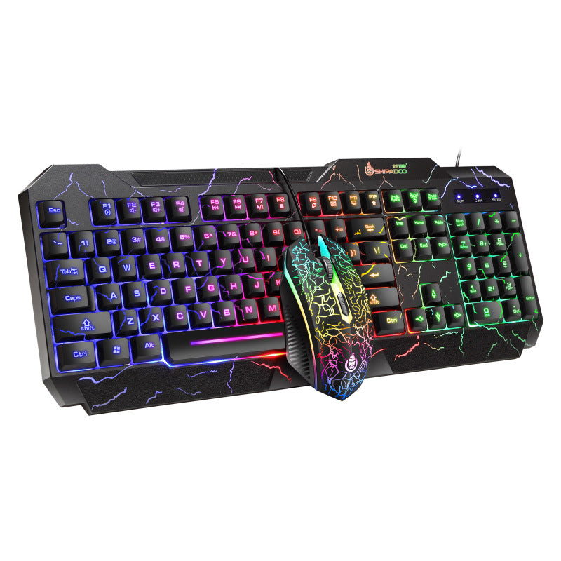 4-in-1 Gaming-Zubehörset mit beleuchteter Tastatur, Präzisionsmaus, Gaming-Headset und Mauspad Brehn