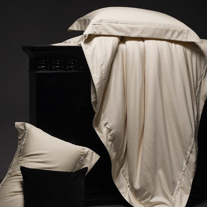 Mikro-Jacquard Satin-Feel Bettbezug und Umschlagkissenbezug Set