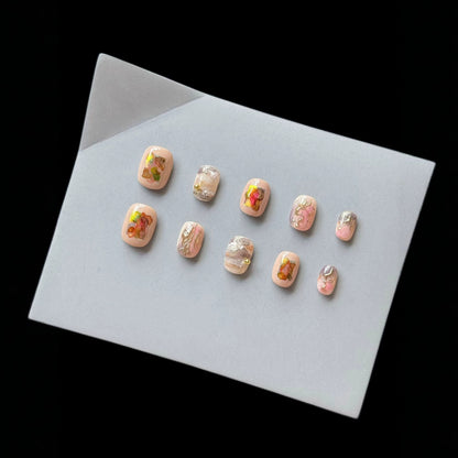 Künstlerisches Floral Design Press-On Nagelset  1791774497