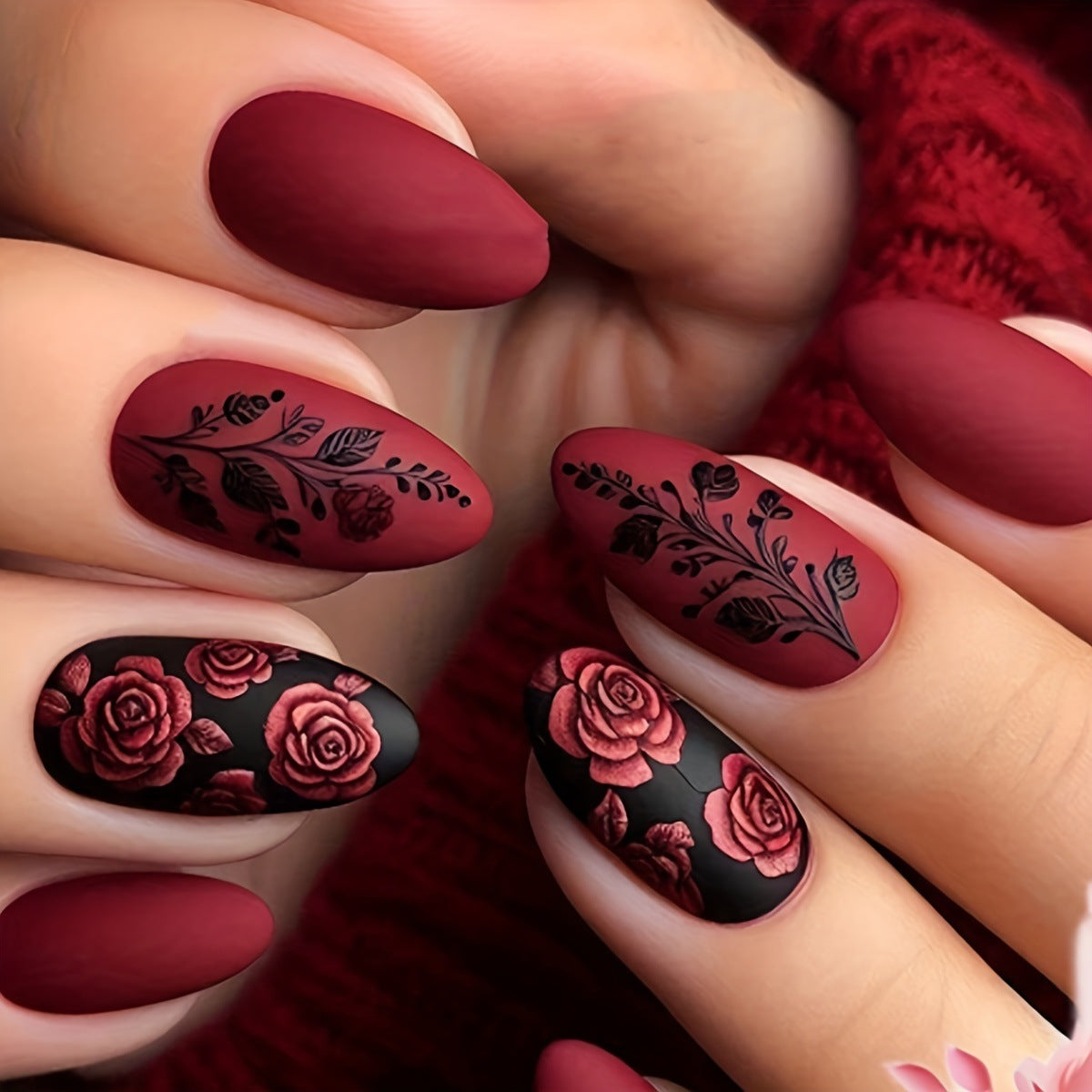 Kunstnägel mit Elegantem Rosenmotiv Brehn