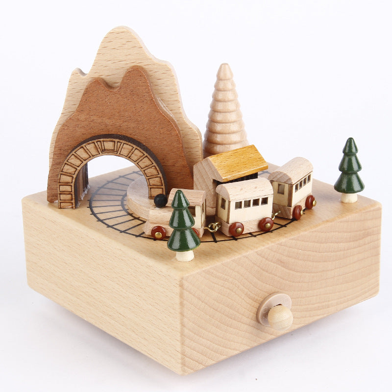 Handgefertigte drehbare Spieluhren aus Holz