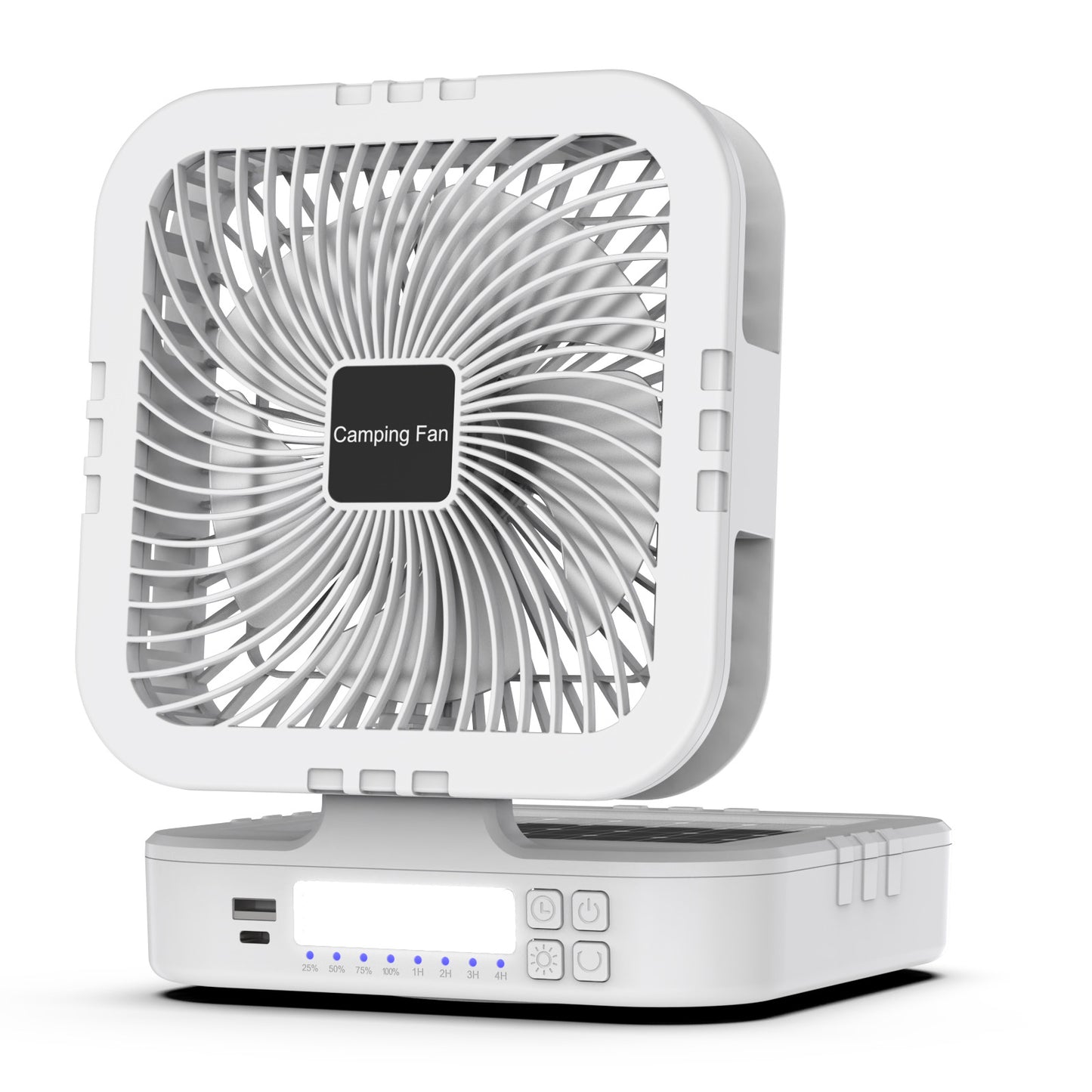 Damen Tragbarer Campingventilator mit LED-Beleuchtung und USB-Anschluss Brehn