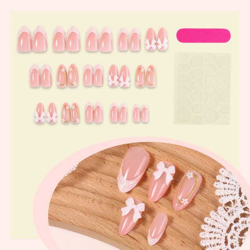 Elegantes 3D Blüten Press-On Nagelkunst Set Brehn