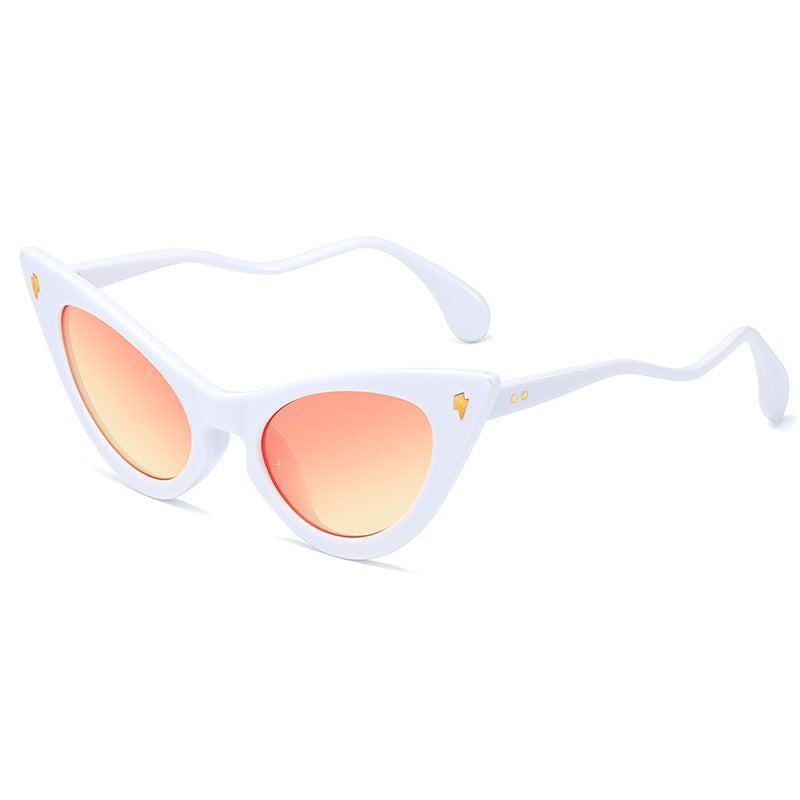 Damen Cat-Eye Sonnenbrille mit verspiegelten Gläsern und elegantem Detail Brehn