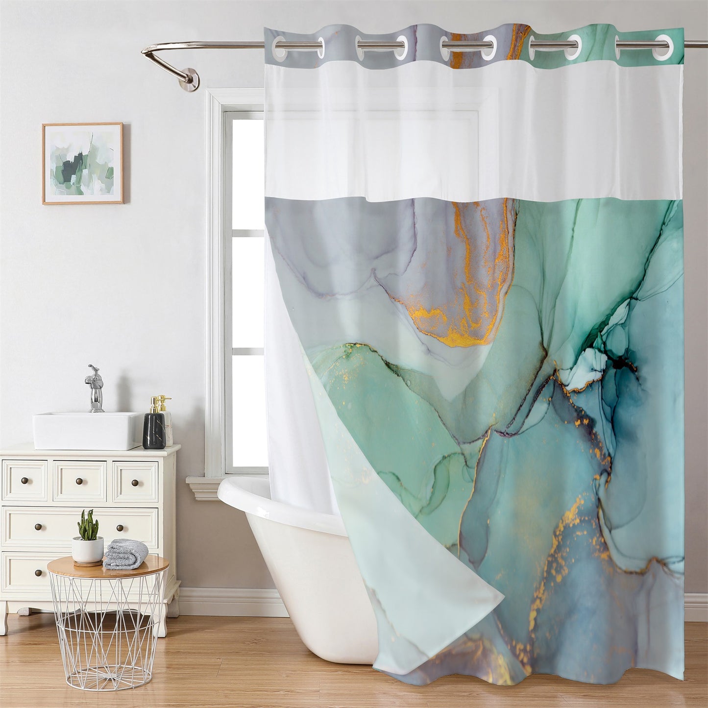 Marmor-Design Duschvorhang Brehn