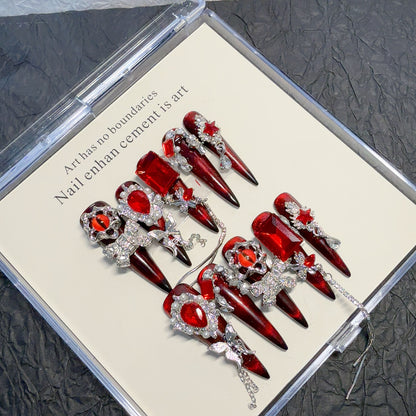 Glamouröse Künstlerische Strass Nagelverzierungen
