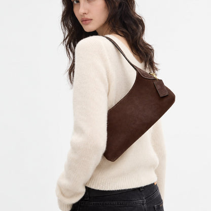 Elegante Wildleder Schultertasche