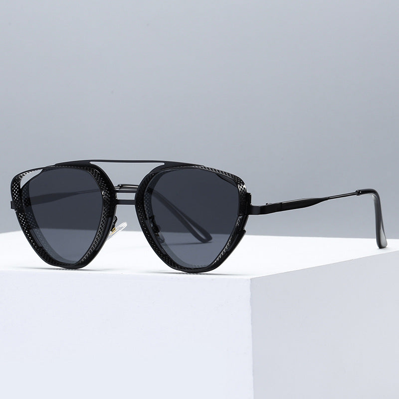 Damen extravagante Sonnenbrille im modernen Polygon-Design Brehn