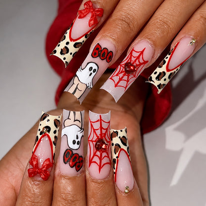 Themen Halloween Press-On Nagel Set mit Tier- und Gespenstermotiven Brehn