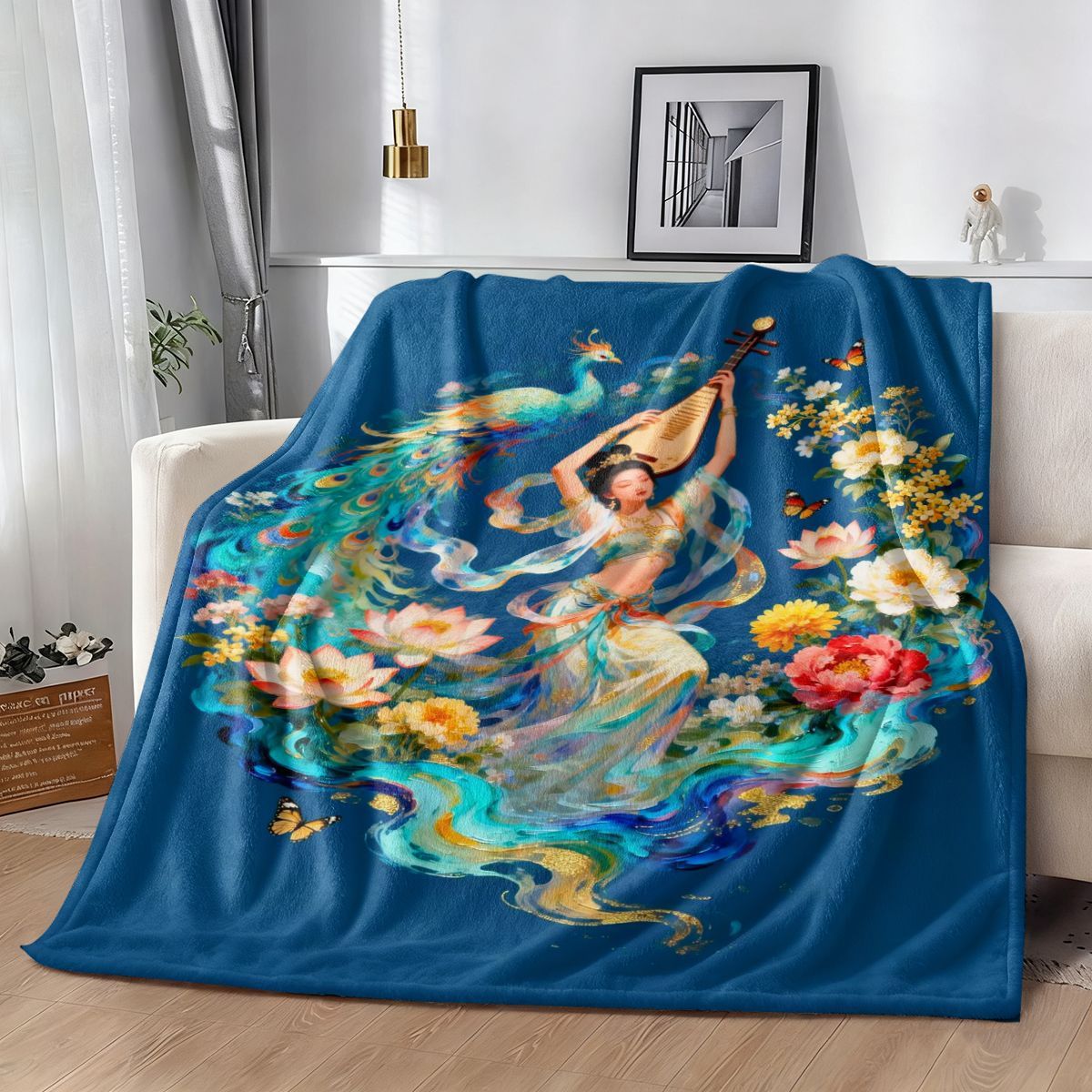 Künstlerisches kulturelles Print-Fleece-Wurfdecke