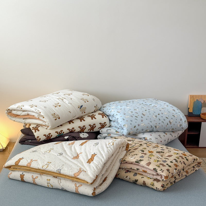 Plüsch gesteppte Katzenmuster Bettdecke für Bett und Couch