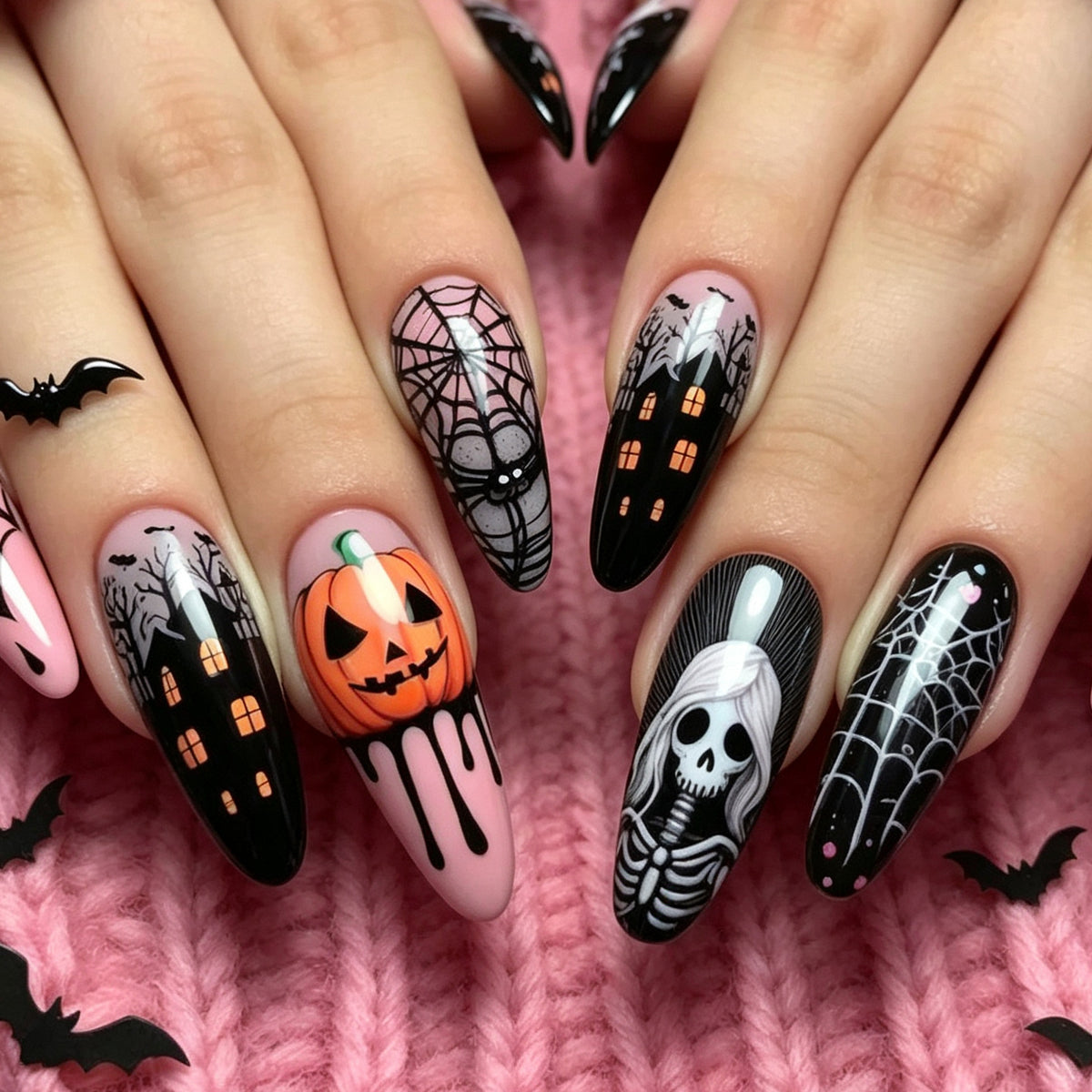 Themenbezogene Halloween Nagelkunst Brehn