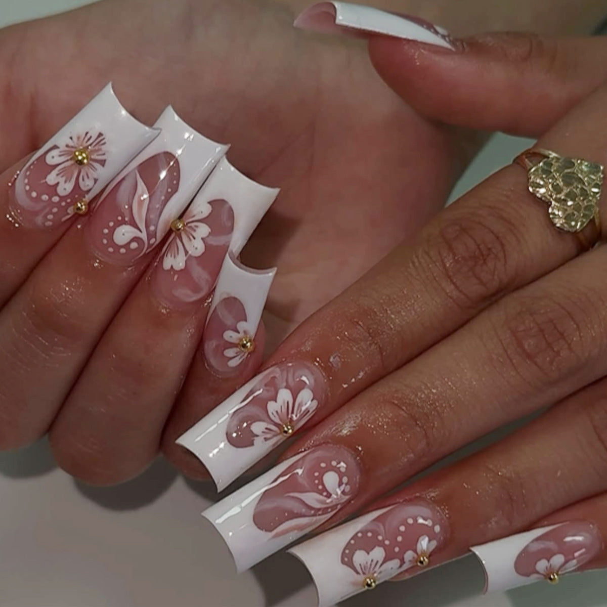 Elegante Blumen 3D Nagelkunstverlängerungen Brehn 1789713260