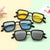Damen quadratische Sonnenbrille mit transparentem Rahmen und goldenen Akzenten Brehn