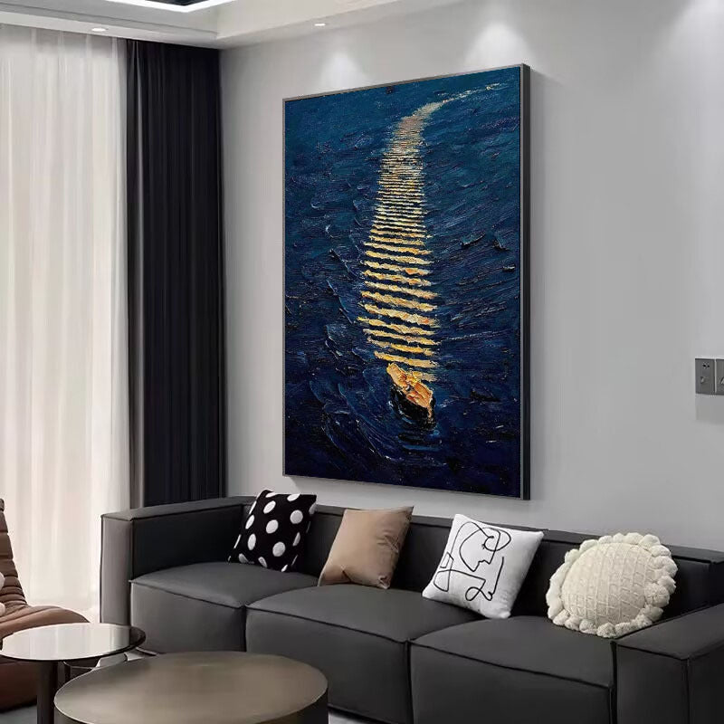 Maritim inspiriertes Leinwandkunstwerk