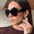Damen Cat-Eye Sonnenbrille mit luxuriösem Rahmen und verspiegelten Gläsern Brehn