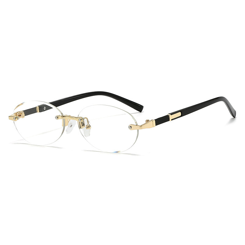Damen modische ovale Sonnenbrille mit trendigem Metallrahmen Brehn