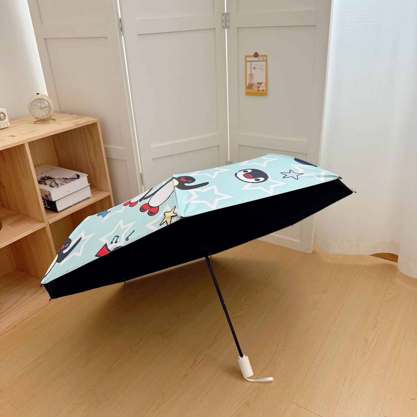 Damen faltbarer Regenschirm mit verspieltem Pinguin-Design Brehn