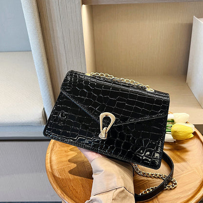 Elegante Krokodilstruktur Schulterhandtasche