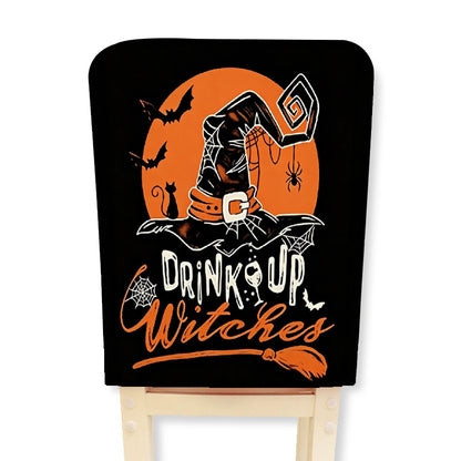 Stretch-Stuhlhusse für Esszimmerstühle mit Halloween-Hexenprint