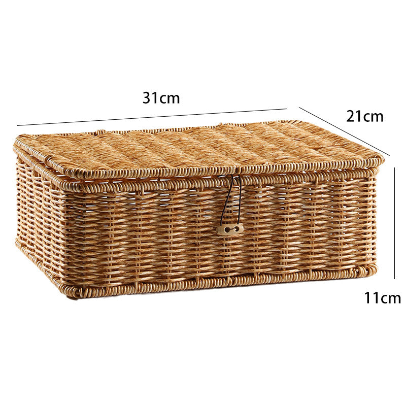 Handgefertigte natürliche Rattan-Aufbewahrungsbox Brehn