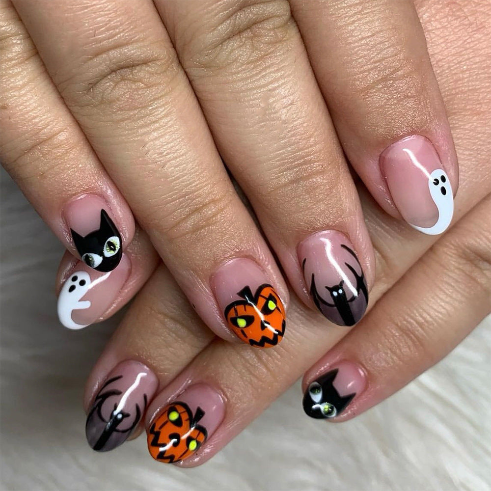 Künstlerische Halloween-Themen Press-On Nagelkunst Brehn 1787543212