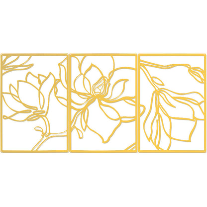 Elegante Florale Wandkunst Skulptur Set Brehn