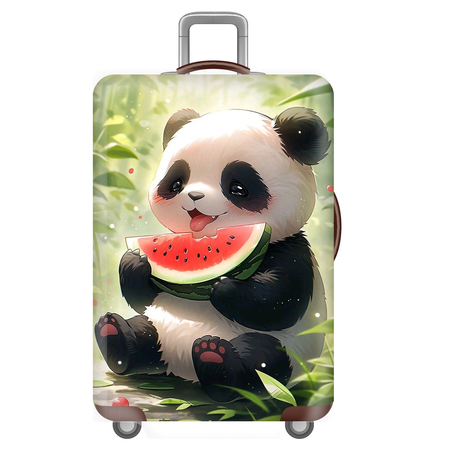 Unisex nan elastische Kofferhülle für Hartschalen-Trolley mit niedlichem Panda-Motiv, dehnbarer Schutzüberzug mit Griff‑ und Rollenöffnungen Brehn