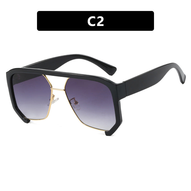 Damen modische Oversized-Sonnenbrille mit eleganter, facettierter Rahmenkonstruktion Brehn