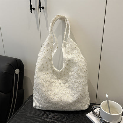 Elegante floral bestickte Einkaufstasche Brehn