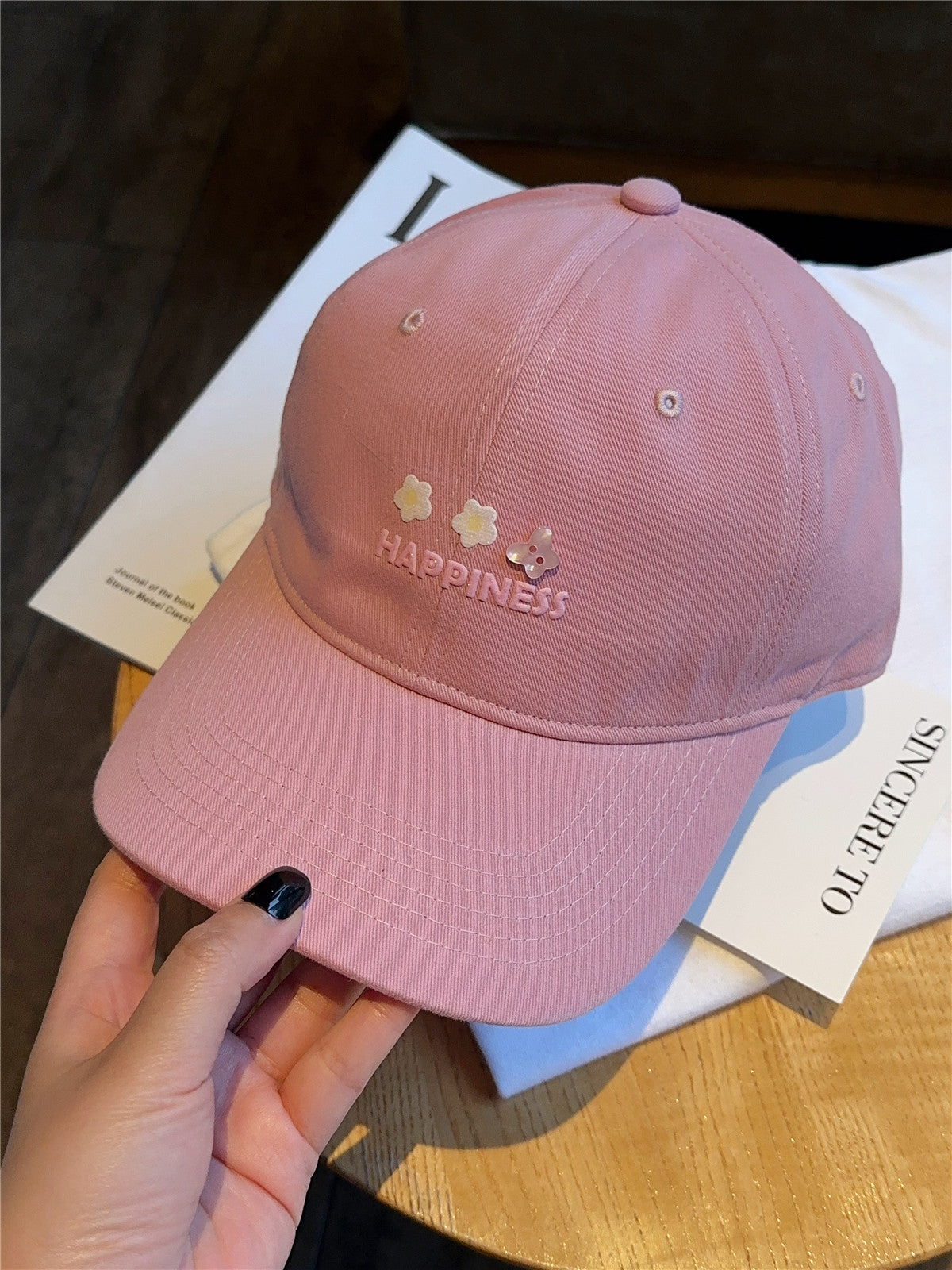 Damen Bestickte Happiness Baseballkappe Brehn